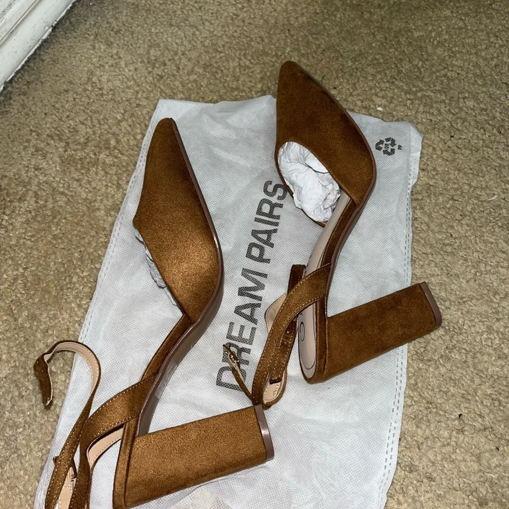 Journee Collection Tyyra Tan Brown Pointed Toe Heels